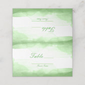 Bright Lime Green Waterverf Tafelnummer Zitplaatse Plaatskaartje (Buitenkant ongevouwen)