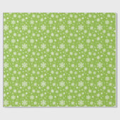 Bright Lime Green Winter White Snowflake Pattern Cadeaupapier (Vlak)