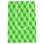 BRIGHT LINE GREEN GEOMETRIC CUBE PATTERS MEDIUM CADEAUZAKJE (Achterkant)