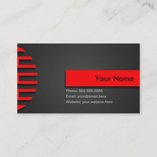 Bright Lines Visitekaartje - Rood (Voorkant)