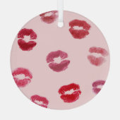 Bright Lips Imprints Valentijn Pattern Glas Ornament (Achterkant)