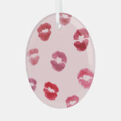 Bright Lips Imprints Valentijn Pattern Glas Ornament (Voorkant links)