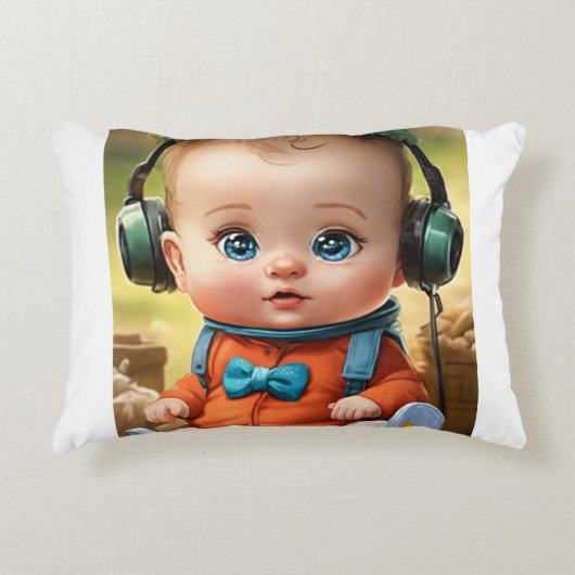 Bright Little Brain - Smart Baby Face Accent Kussen (Voorkant)