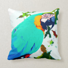 Bright Macaw Parrot Portret Kussen