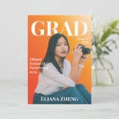 Bright Magazine Style Graduation Announcement Kaart (Staand voorkant)