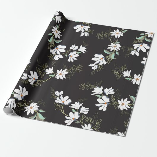 Bright Magnolia Seamless Patroon Cadeaupapier (Uitgerold)