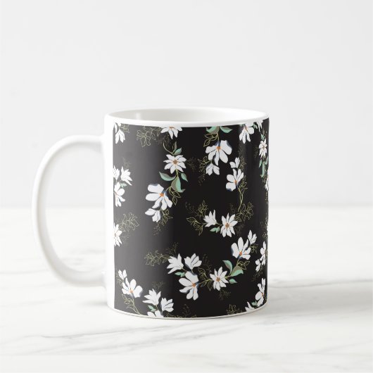 Bright Magnolia Seamless Patroon Koffiemok (Links)