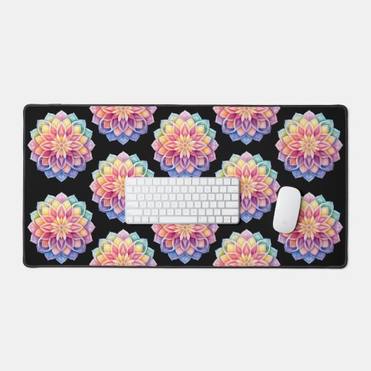 Bright Mandala Floral Desk Mat (Keyboard & Muis)