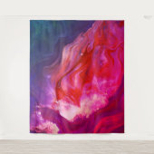 ** Bright Marble Hot Pink Blue Abstracte kunst Wandkleed (Voorkant)