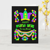 Bright Mardi Gras Kaart voor een Boss on Black (Gele Bloem)