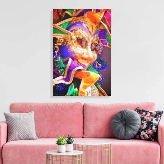 Bright Mardi Gras Masker Canvas Afdruk (Insitu (Woonkamer))