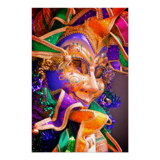 Bright Mardi Gras Masker Perfect Poster (Voorkant)