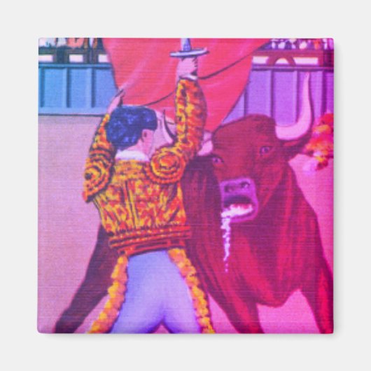 Bright Matador vermaakt menigte met stier Magneet (Voorkant)