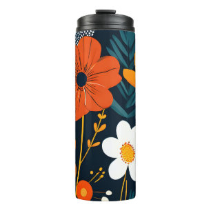 Bright MCM Abstract Flowers Thermosbeker