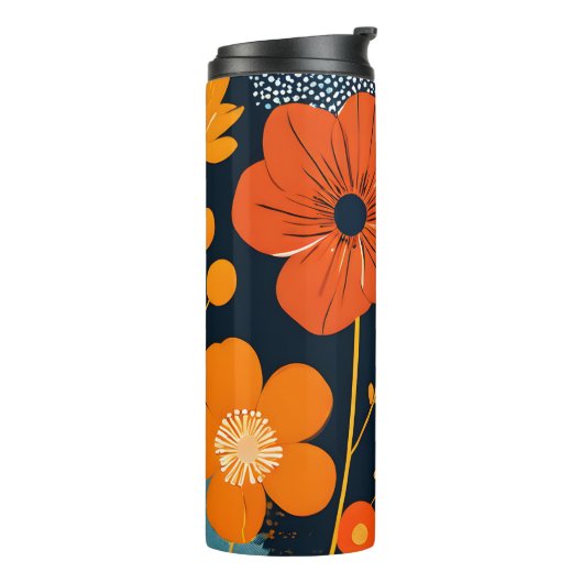 Bright MCM Abstract Flowers Thermosbeker (Gedraaid links)