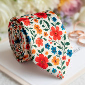 Bright Meadow Flower Pattern Stropdas