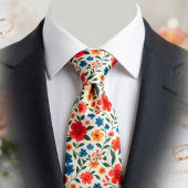  Bright Meadow Flower Pattern Stropdas