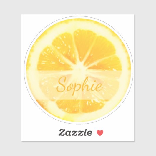 BRIGHT MEDITERRANEAN SUNSHINE YELLOW LEMON FRUIT STICKER (Vel)