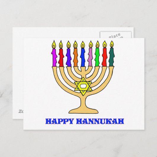 Bright Menorah Briefkaart (Voorkant / Achterkant)