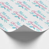 Bright & Merry Kersttekst Wit Naadloos Cadeaupapier (Hoek)