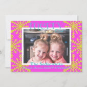 Bright Merry Snowflake Moderne Maximal Foto Feestdagenkaart (Voorkant)