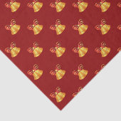 Bright metalen goudcellen met rode bogen tissuepapier (Detail)