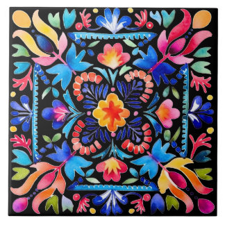Bright Mexican Flower Design keramische Tegel Tegeltje