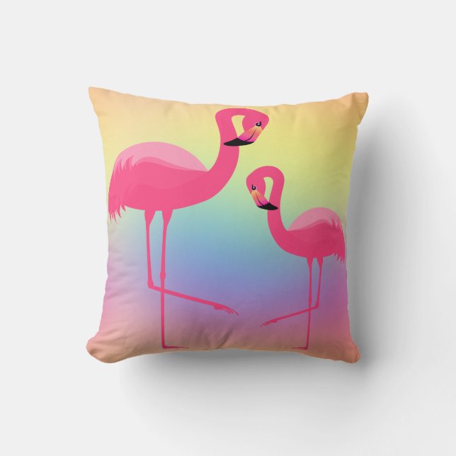 BRIGHT Miami PINK FLAMINGO PASTEL Kussen (Voorkant)