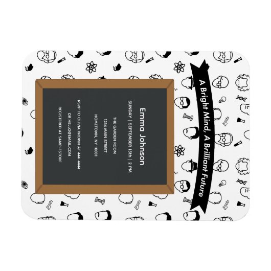 Bright Mind Brilliant Future bewerkbare uitnodigin Magneet (Horizontaal)