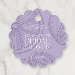 Bright Minimalist Citrus Bridal Shower Bedankjes Labels