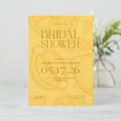 Bright Minimalist Citrus Bridal Shower invite Kaart (Staand voorkant)