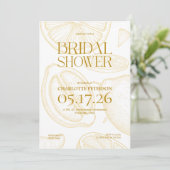 Bright Minimalist Citrus Bridal Shower invite Kaart (Staand voorkant)