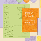 Bright Minimalist Citrus Bridal Shower invite Kaart