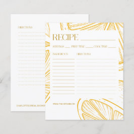 Bright Minimalist Citrus Bridal Shower RECIPE CARD