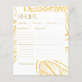 Bright Minimalist Citrus Bridal Shower RECIPE CARD (Voorkant)