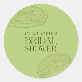 Bright Minimalist Citrus Bridal Shower Ronde Sticker