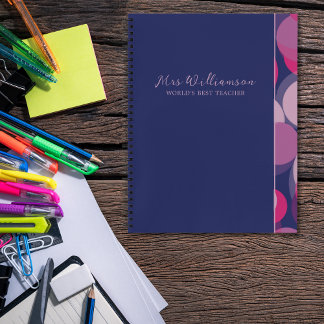 Bright Modern Abstract Teacher's Spiral Notitieboe Notitieboek