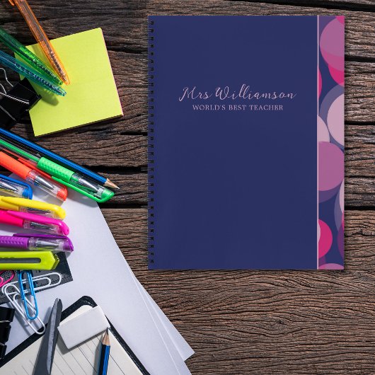 Bright Modern Abstract Teacher's Spiral Notitieboe Notitieboek