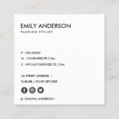 BRIGHT MODERN BOLD BEIGE ORANJE PINK NAVY STRIPES VIERKANTE VISITEKAARTJE (Achterkant)