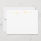 Bright modern Elegant Sunny Golden Yellow Script Notitiekaartje (Voorkant)