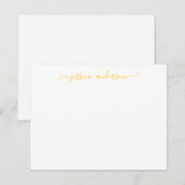 Bright modern Elegant Sunny Golden Yellow Script Notitiekaartje (Voorkant / Achterkant)