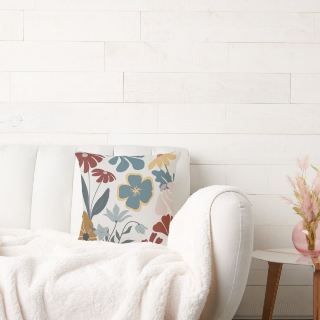 Bright Modern Floral Sierkussen (Bank)