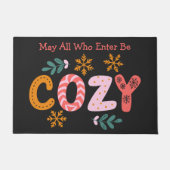 Bright Modern Gezellige Winter Kerstmis Deurmat (Voorkant)