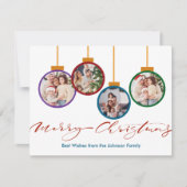 Bright Modern Kerstversiering 4 Foto Kerstmis Feestdagenkaart (Voorkant)