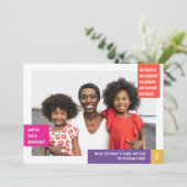 Bright modern kleurenblok met kerstmis feestdagenkaart (Staand voorkant)