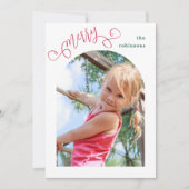 Bright Modern Script Vrolijk gebogen foto kerst Feestdagenkaart (Voorkant)