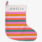 Bright Modern Stripe Cosy Christmas Stocking Grote Kerstsok (Voorkant)
