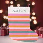 Bright Modern Stripe Cosy Christmas Stocking Grote Kerstsok