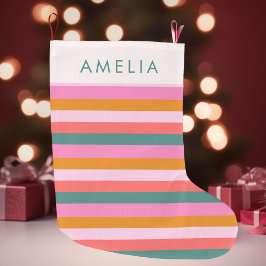 Bright Modern Stripe Cosy Christmas Stocking Grote Kerstsok