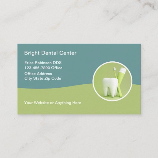 Bright Modern Tandarts Kantoor Visitekaartjes (Voorkant)
